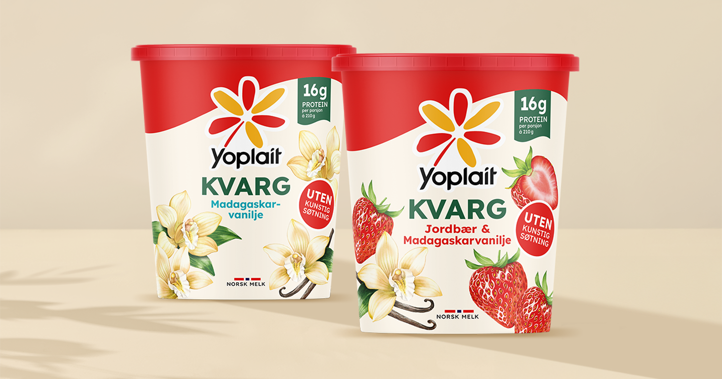 Yoplait KVARG – nå får du to nye smaker i stort beger!